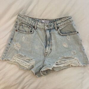 Zara Light Blue Jean Shorts